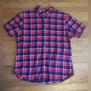 GAP Oxford 100% Cotton Gingham Blue & White Checkered Button Up Shirt Size M